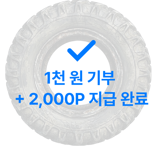 1천원 기부 2,000P 지급 완료